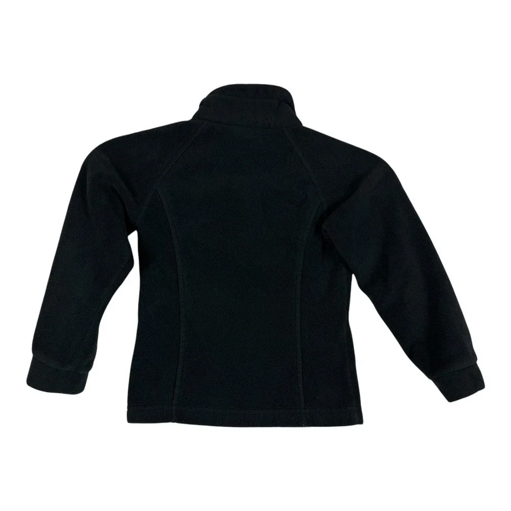 Columbia Jacket Kids 4/5 Black Fleece Full Zip Stand Collar Zip Pockets Warm